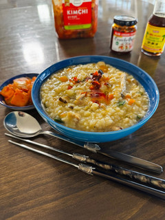 A picture of My husband’s favorite Chicken Jook 닭죽.