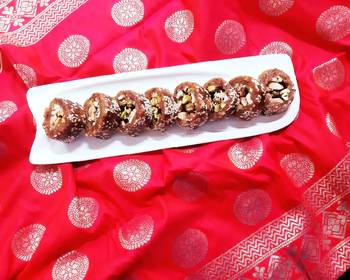 Popular Cuisine Dates and Dry Fruits Roll Delicious and Healthy