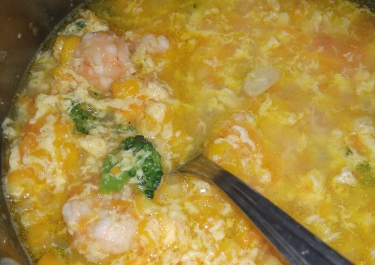 Recipe: Perfect Sup jagung bola2 udang MPASI