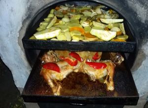 Una foto de Chivito al horno Chileno