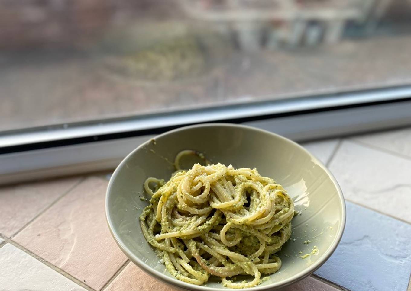 Experimental Apple Pesto Spaghetti