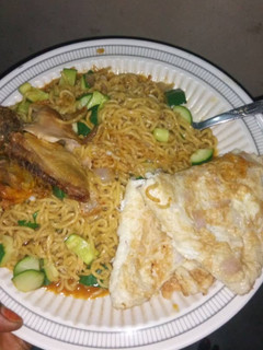 A picture of Indomie with egg.