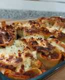 Pasta rellena de carne picada 🍝