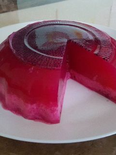 Foto resep Puding buah naga santan