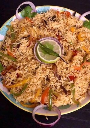 A picture of Bell Pepper Pulao.