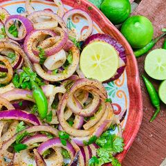 A picture of Chilli Onion Rings| Laccha Onion.