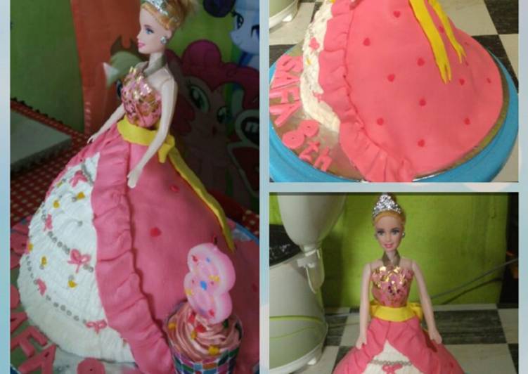 Cake bronies bentuk barbie