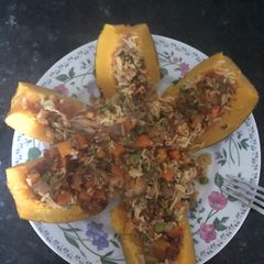 A picture of Stuffed acorn squash.