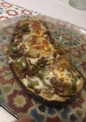 Una foto de Berenjena rellena vegetariana