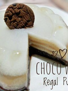 Foto resep Choco-White Regal Pudding / Puding Regal Coklat
