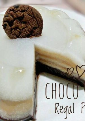 Foto resep Choco-White Regal Pudding / Puding Regal Coklat