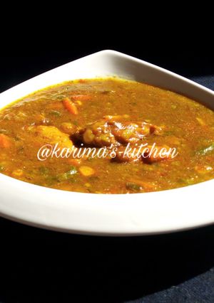 A picture of Chicken corn soup.