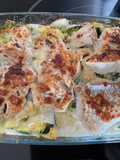Milk Couscous with Vegetables and Baked Fish