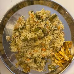 Mixed vegetable pulav A picture of Mixed vegetable pulav.