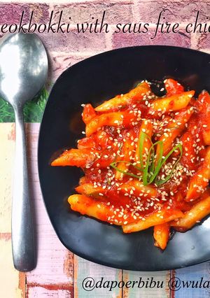 Foto resep Tteokbokki with saus chicken fire
