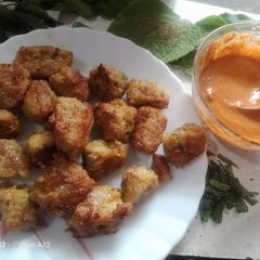 A picture of Tandoori curd dip and Lauki ke gatte.