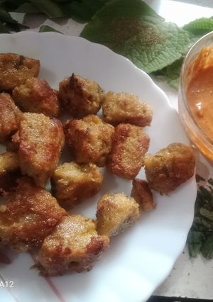A picture of Tandoori curd dip and Lauki ke gatte.