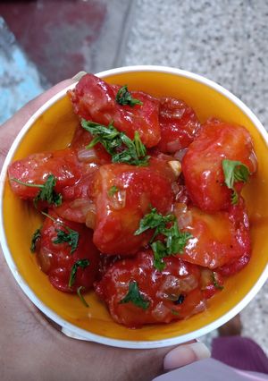 A picture of Potato Manchurian.