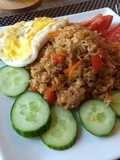 Indonesian Nasi Goreng (Fried Rice) with chicken