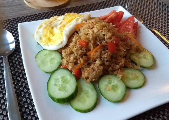 Indonesian Nasi Goreng (Fried Rice) with chicken