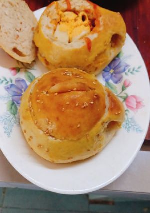 Hình của món Bánh mì yến mạch hamburger.