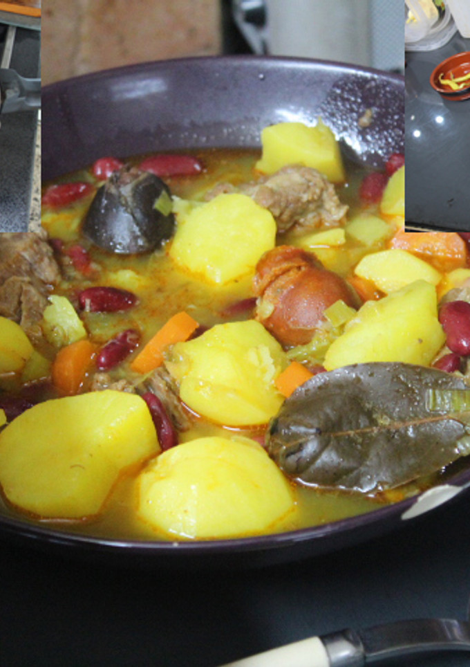 Una foto de Guiso de judías pintas con ternera chorizo y morcilla