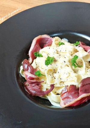Une photo de Tagliatelles magret de canard et reblochon