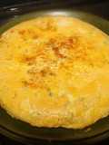 Tortilla de zanahorias con ajo y cebolla