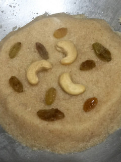 A picture of Diet halwa with fresh cream.