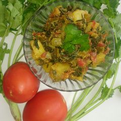 A picture of Green chana bhaji.