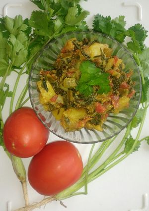 A picture of Green chana bhaji.