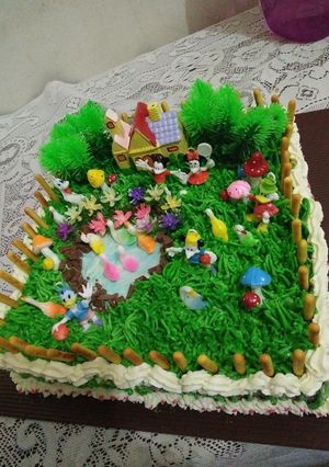 Foto resep Cake Hias Taman