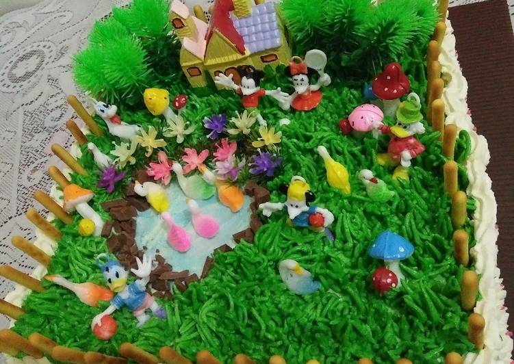 Resep Cake Hias Taman Anti Gagal