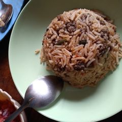 A picture of Minced meat 'pilau'.