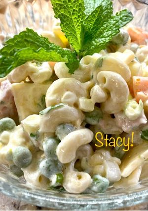 A picture of Beautiful and Classic Pasta Salad!.