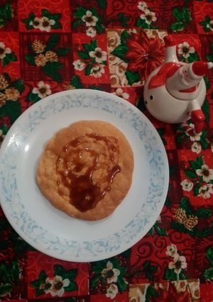 Una foto de Buñuelos rápidos con miel de piloncillo