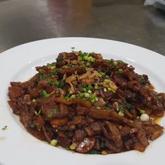 Fried Kwetiaw with Sausages A picture of Fried Kwetiaw with Sausages.