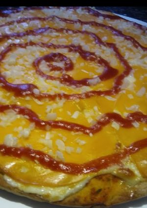 Una foto de Pizza cheddar 🍕 🍕