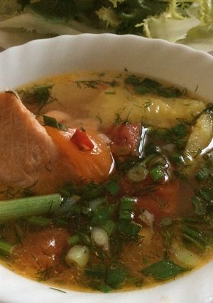 Hình của món Canh chua cá hồi.