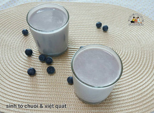 Hình của món Sinh Tố Chuối & việt quất 블루베리바나나주스.