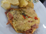 Pollo a la pizza con papas dore... (una receta muy fácil)