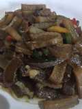 Tumis kecap lumping (krecek/kulit sapi)