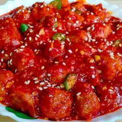 A picture of Spicy Delicious Schezwan Soyabean Recipe With Homemade Schezwan Sauce.