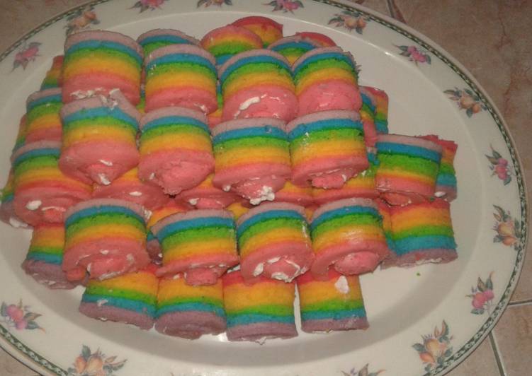 Rainbow rollcake