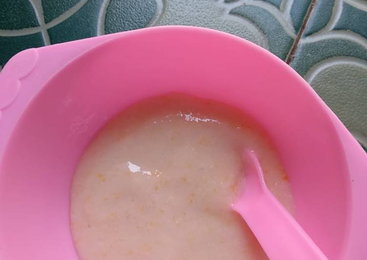 Resep Mpasi 6month tanpa slow cooker bubur nasi ikan yang Enak Banget