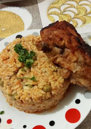صورة لوصفة دجاج محمر في الفرن مع الأرز
