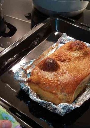 A picture of Crispy roast pork belly #chinesecooking 烧肉.