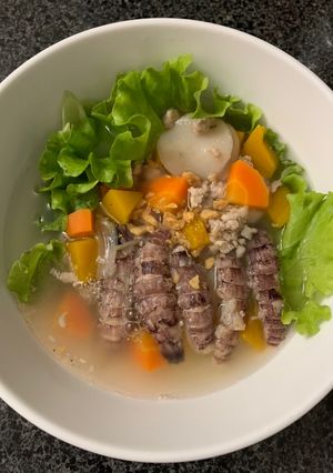 Hình của món Bánh canh phồng tôm.