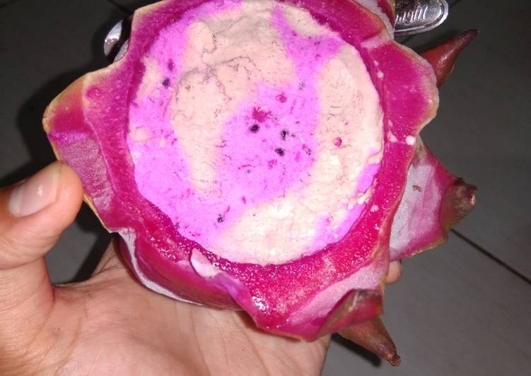 Langkah Mudah untuk Membuat Eskrim buah naga, Lezat Sekali