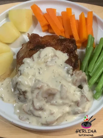 Langkah Gampang Membuat Resep Chicken Steak With Creamy Mushroom Sauce yang  Bikin Ketagihan Anti Ribet, Lezat Sekali